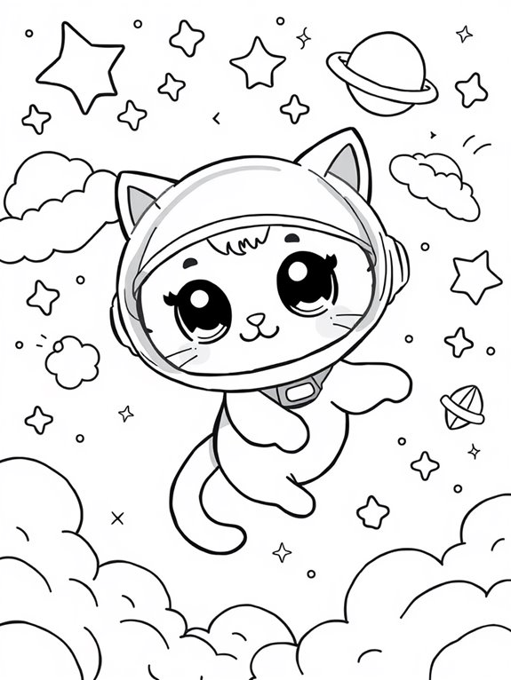 cute feline astronaut adventure
