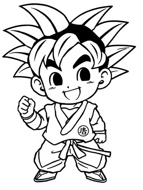 cute goku coloring page