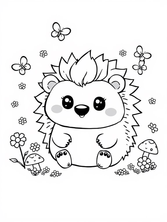 cute hedgehog coloring page