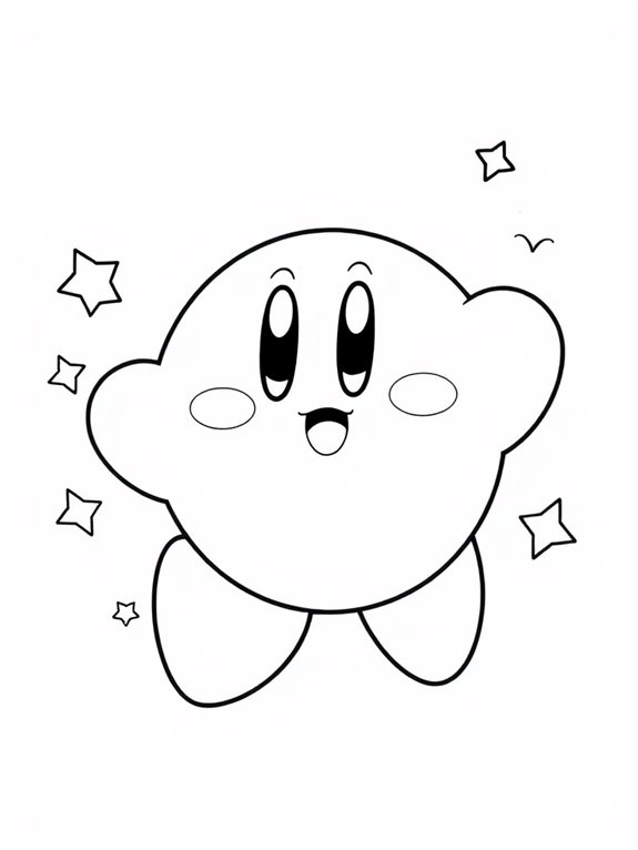 cute kirby coloring page