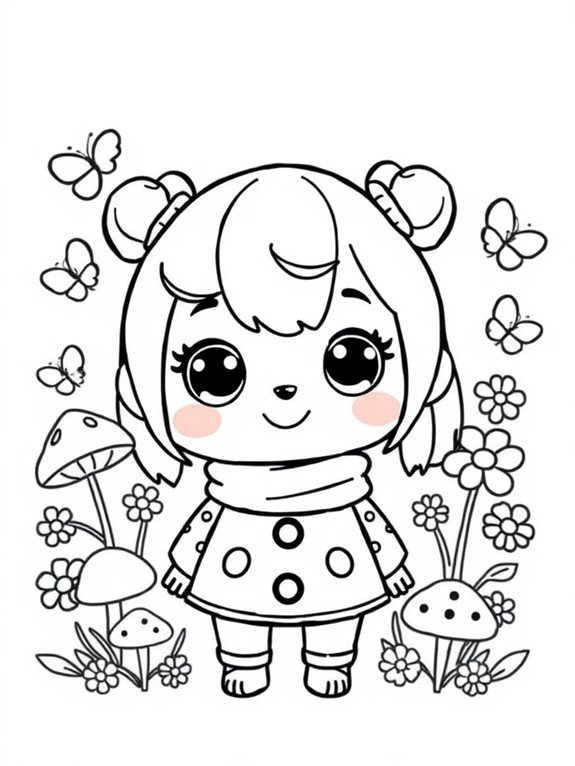 cute villager coloring page