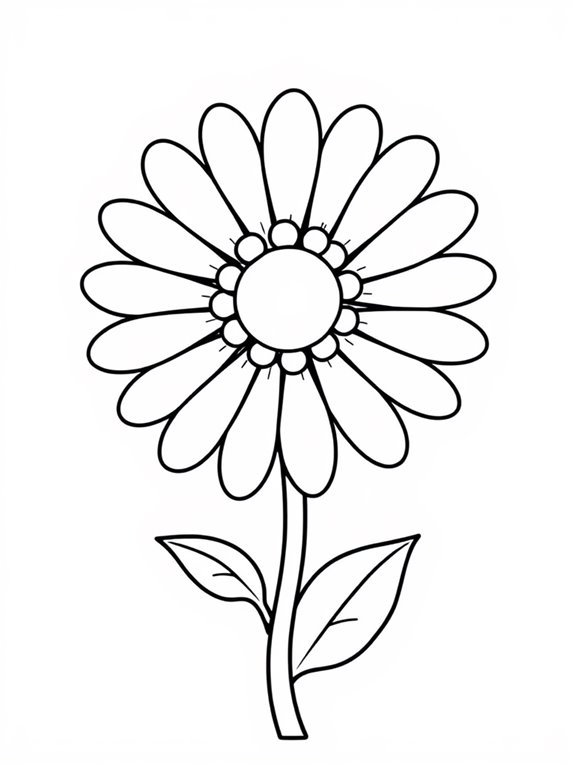 daisy coloring page design