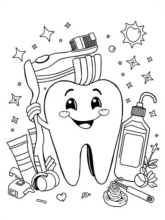 dental hygiene coloring page