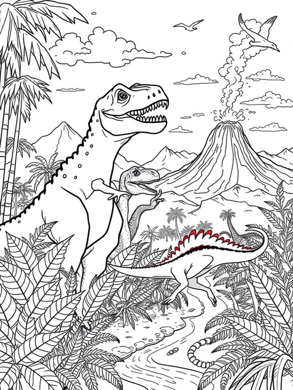 dinosaur themed coloring activity