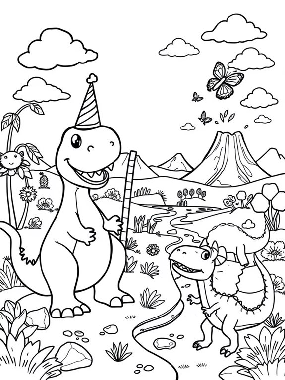 dinosaur themed coloring activity