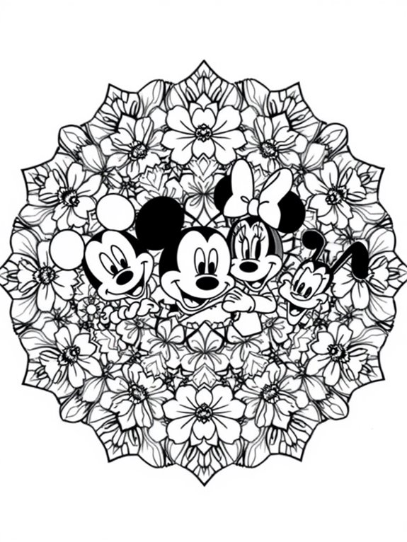 disney character mandala coloring