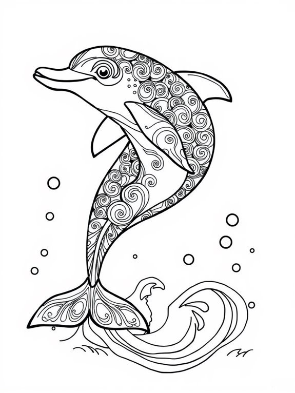 dolphin themed coloring activity