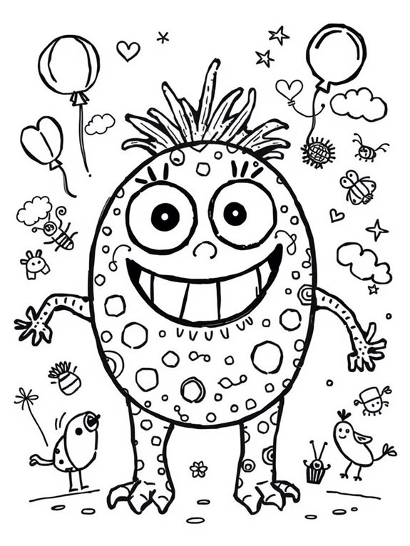 doodle monster coloring activity