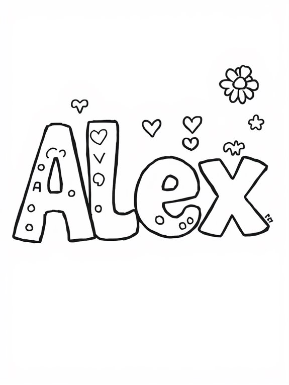 doodle name coloring page