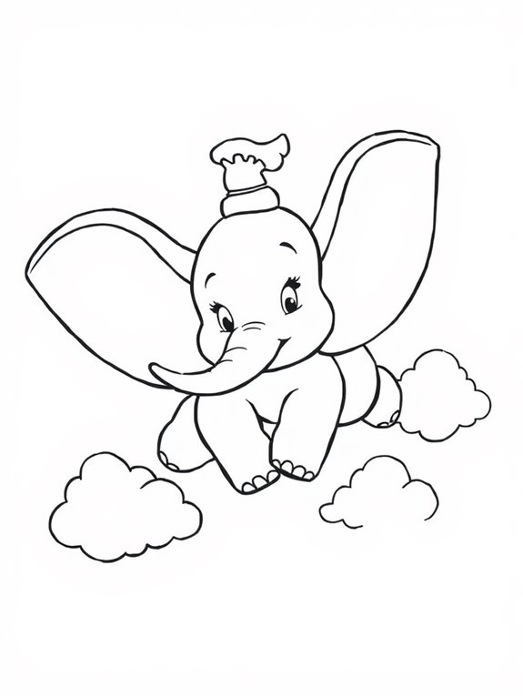 dumbo soaring through skies