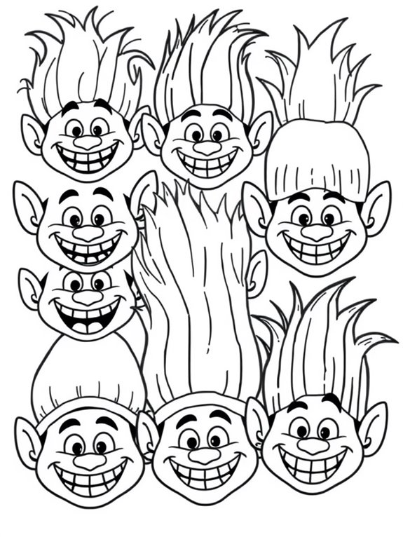 easy to color troll faces