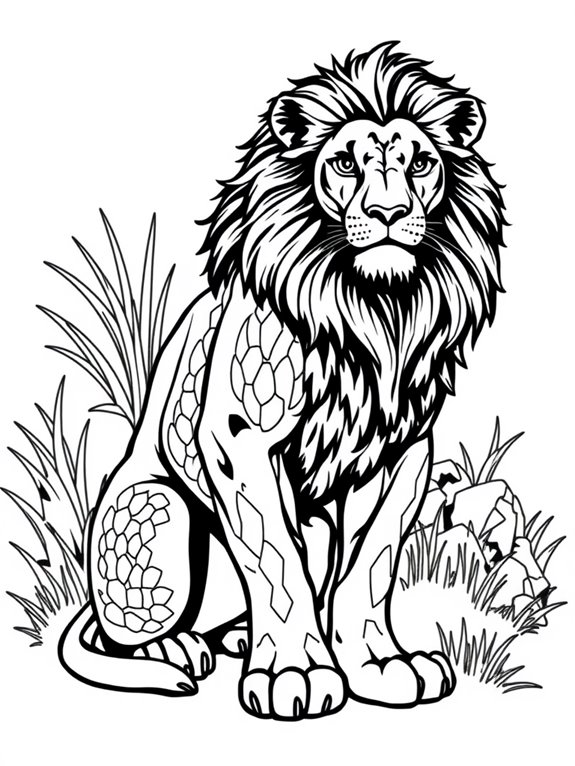 elegant lioness coloring page