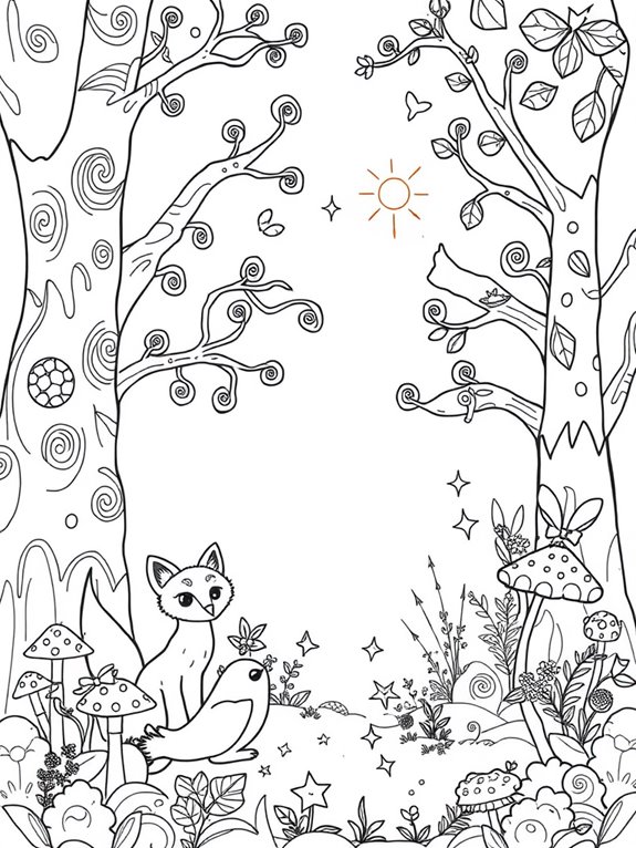 enchanting woodland coloring page