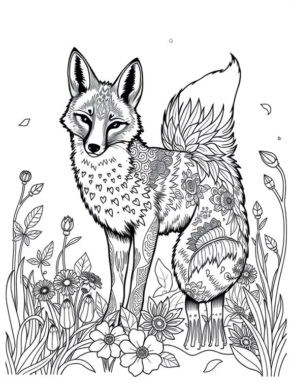 fox coloring activity page