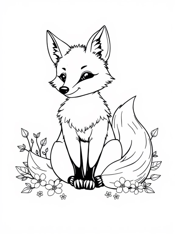 foxy coloring page design