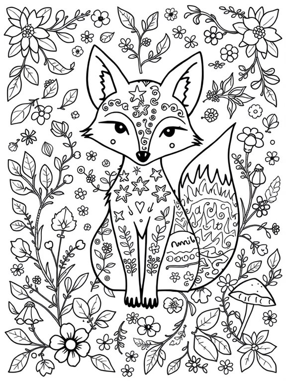 foxy design for coloring