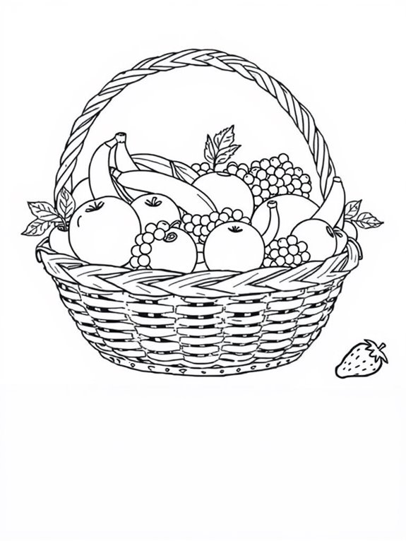 fruit basket coloring page