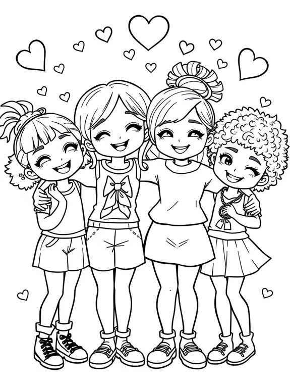 gacha life friendship coloring page