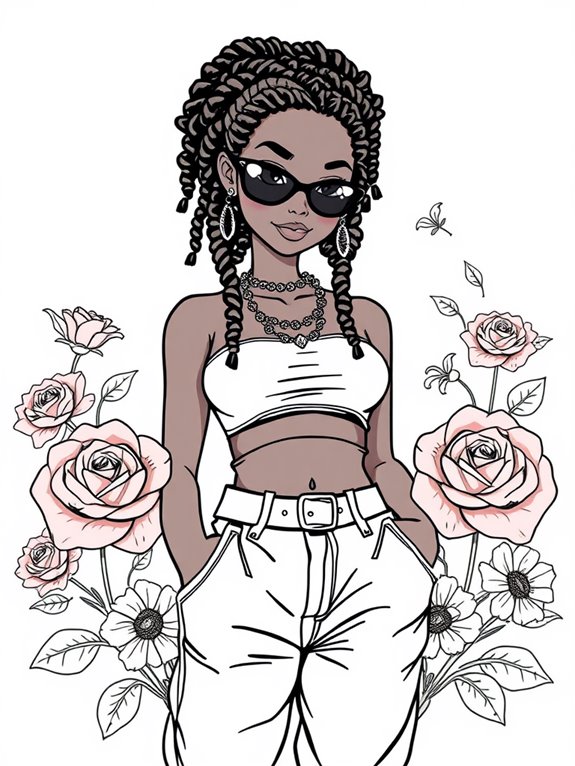 gangsta girl with flowers