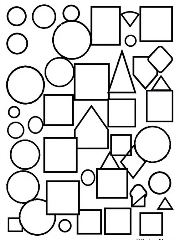 geometric shapes coloring page