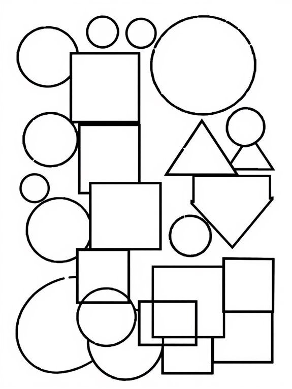 geometric shapes coloring page