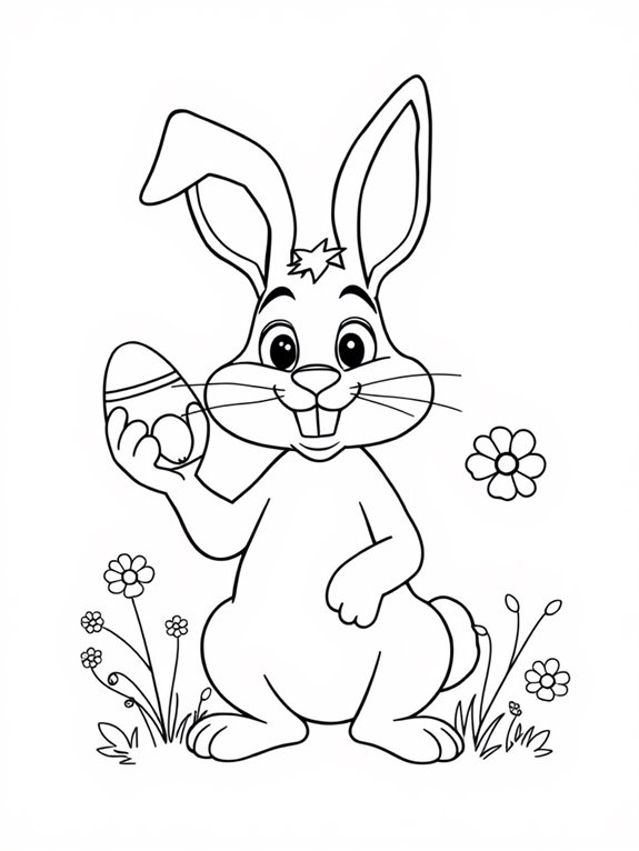 goofy bunny coloring page