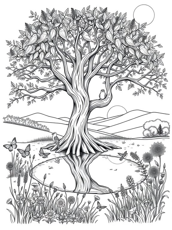 grateful outdoor landscape illustration