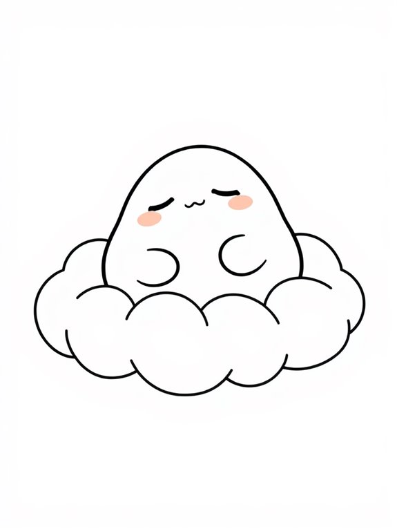 gudetama cloud coloring page