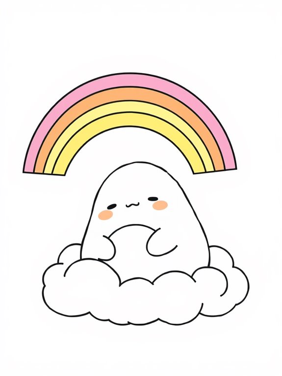 gudetama rainbow coloring page