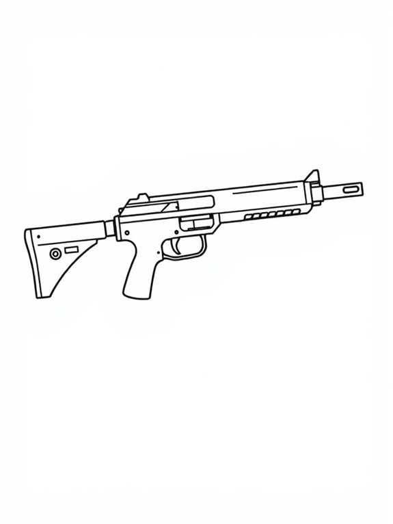 gun outline coloring page