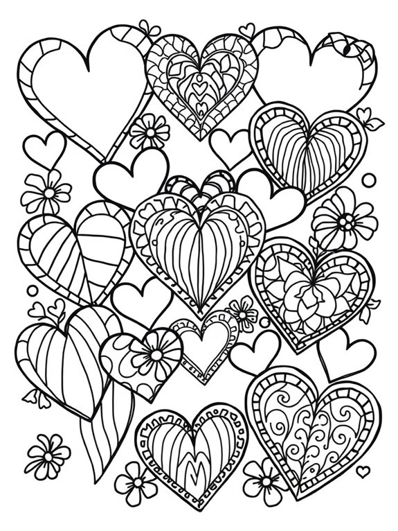 heart shapes coloring activity