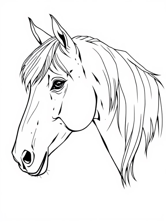 horse coloring page design