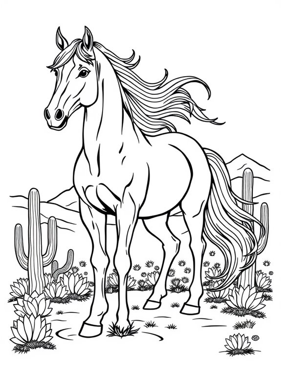horse coloring page outline