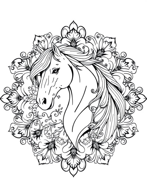 horse themed mandala design