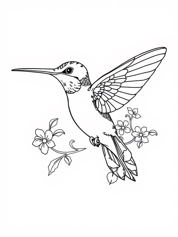 hummingbird coloring page design