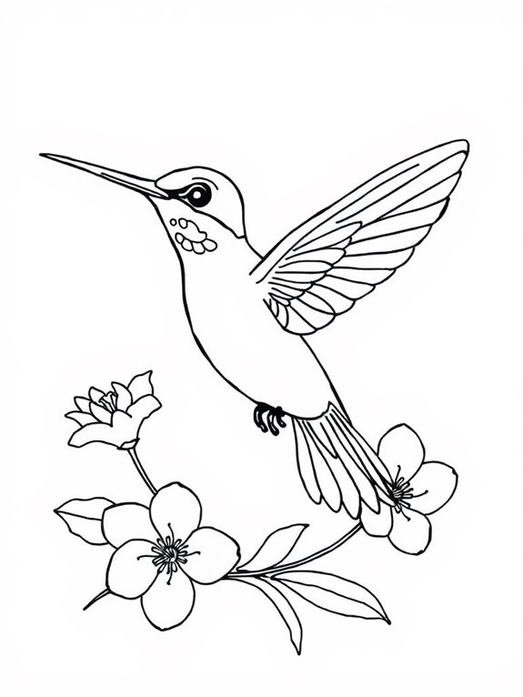 hummingbird coloring page design