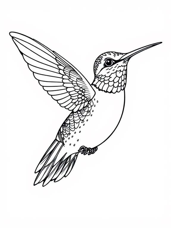 hummingbird soaring through air