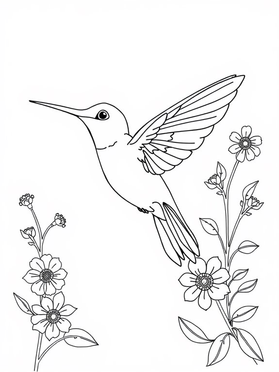 hummingbird themed coloring activity