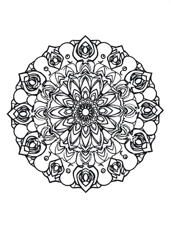 intricate mandala coloring design