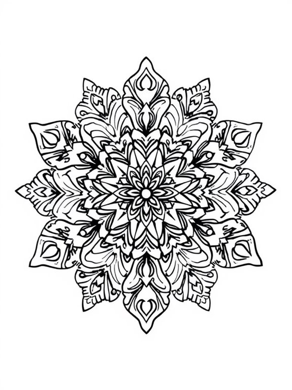 intricate snowflake mandala design