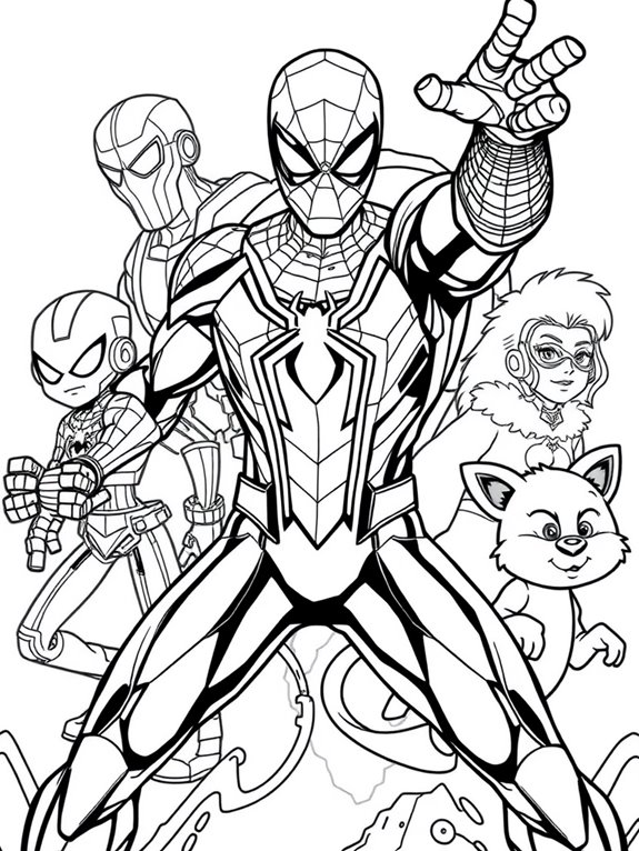 iron spiderman and friends