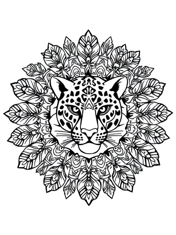 jaguar themed coloring page