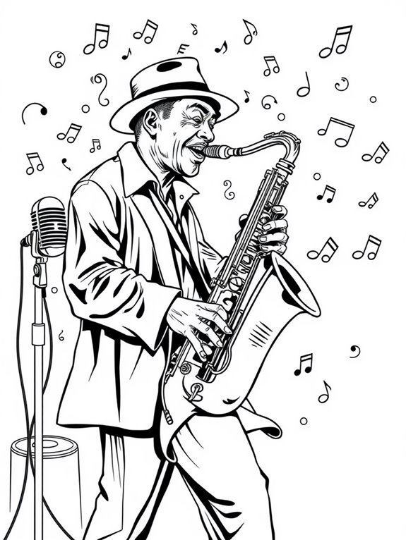 jazz musician coloring page