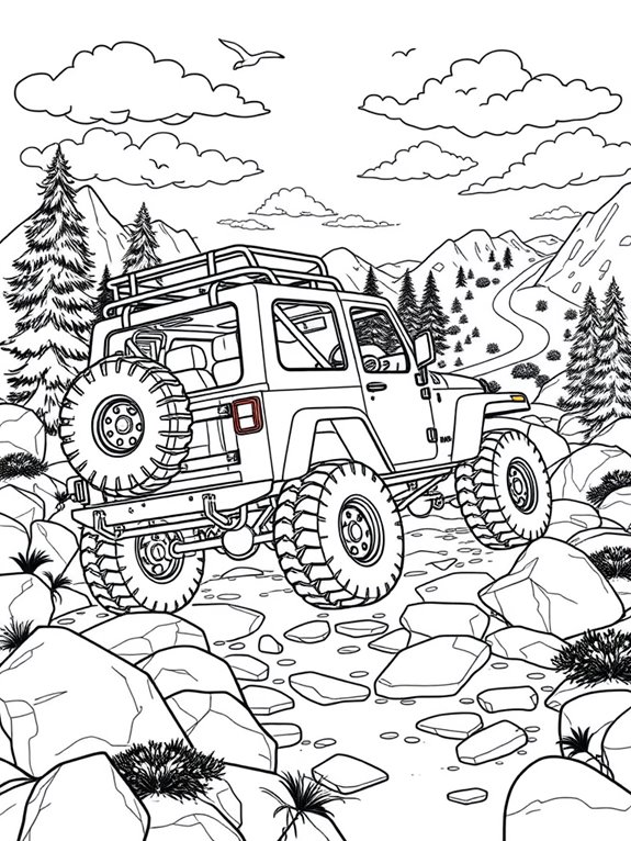 jeep adventure themed coloring