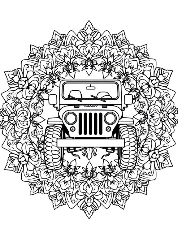 jeep themed mandala design