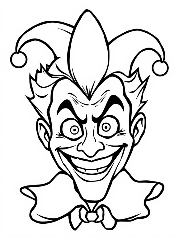 joker outline coloring page