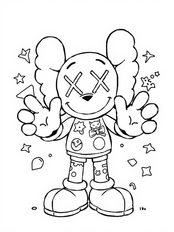 kaws coloring page design