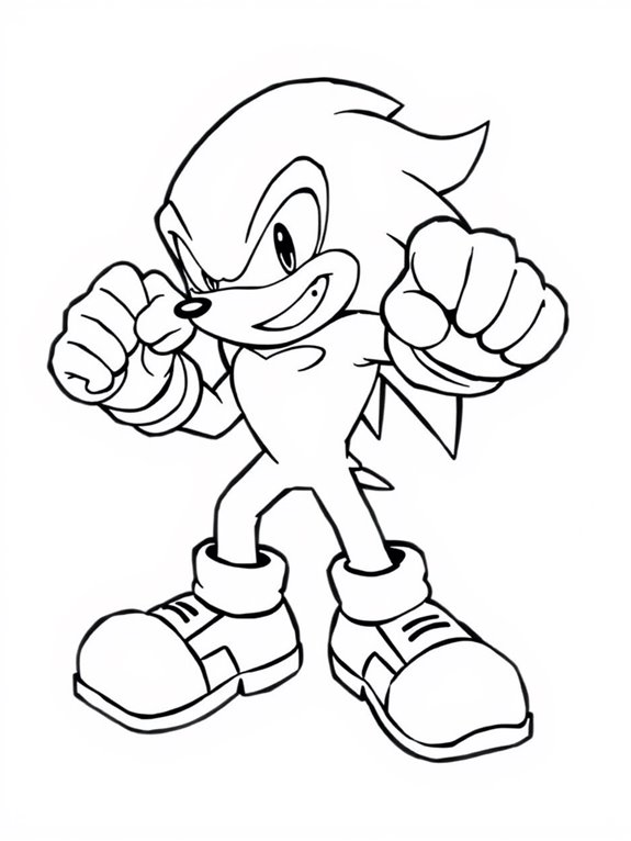 knuckles the echidna coloring page