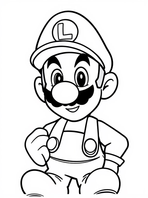 luigi coloring activity page
