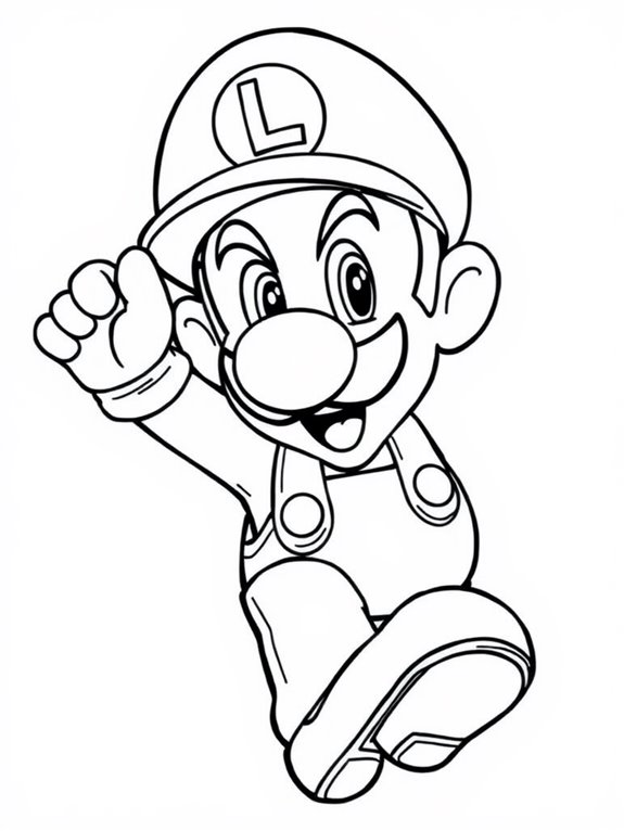 luigi coloring activity page